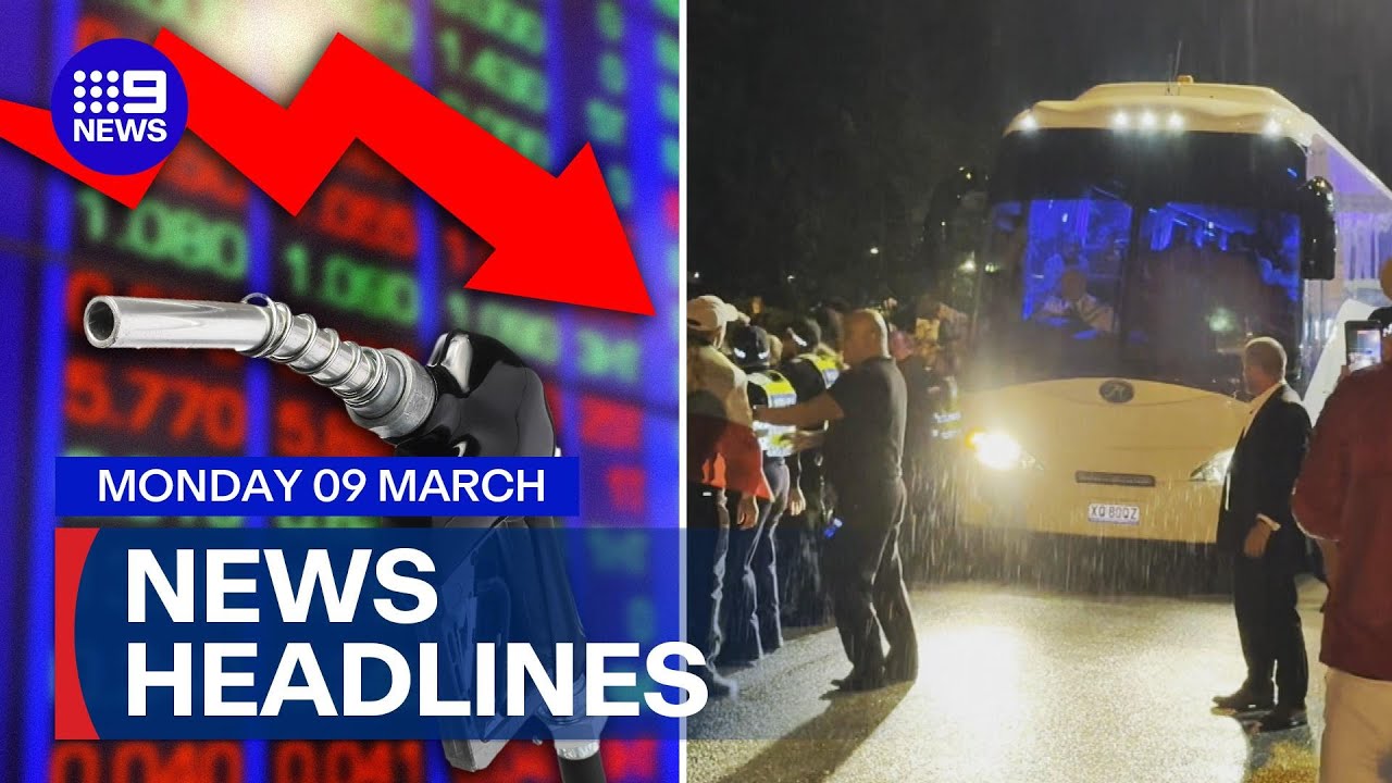 Share market wipeout; Protesters surround Iranian team bus | 9 News Australia