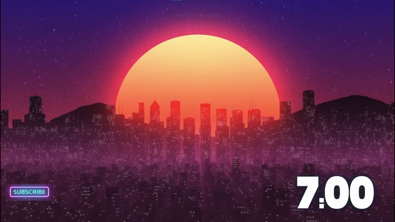 7 Minute Timer ⏱ | Chill LoFi Beats & Purple Retro City Vibes