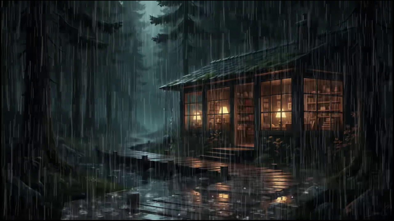 Cozy Forest Cabin in Rain 🌧 | Calm Rain Ambience for Deep Sleep, Relaxation, and Rain Therapy
