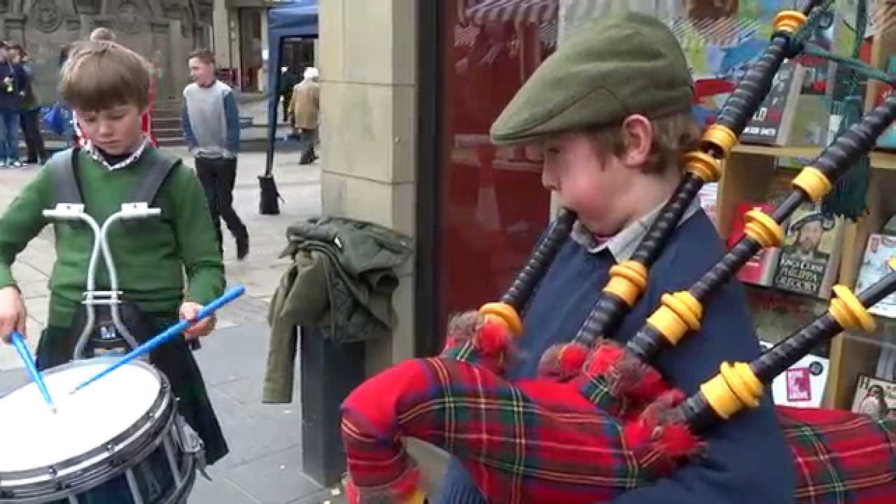Young Scot Playing Scotland The Brave Bagpipes Perth Perthshire Scotland
