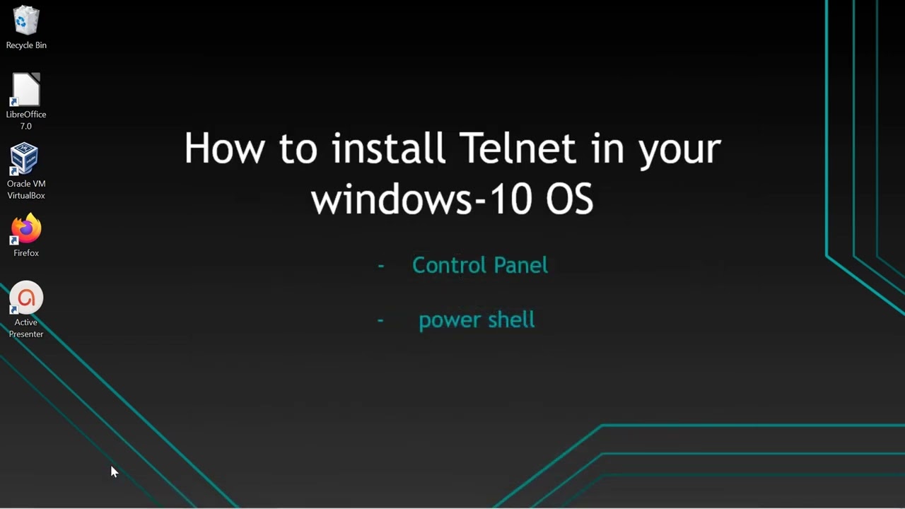 how to Enable/Install telnet in your windows 10 OS