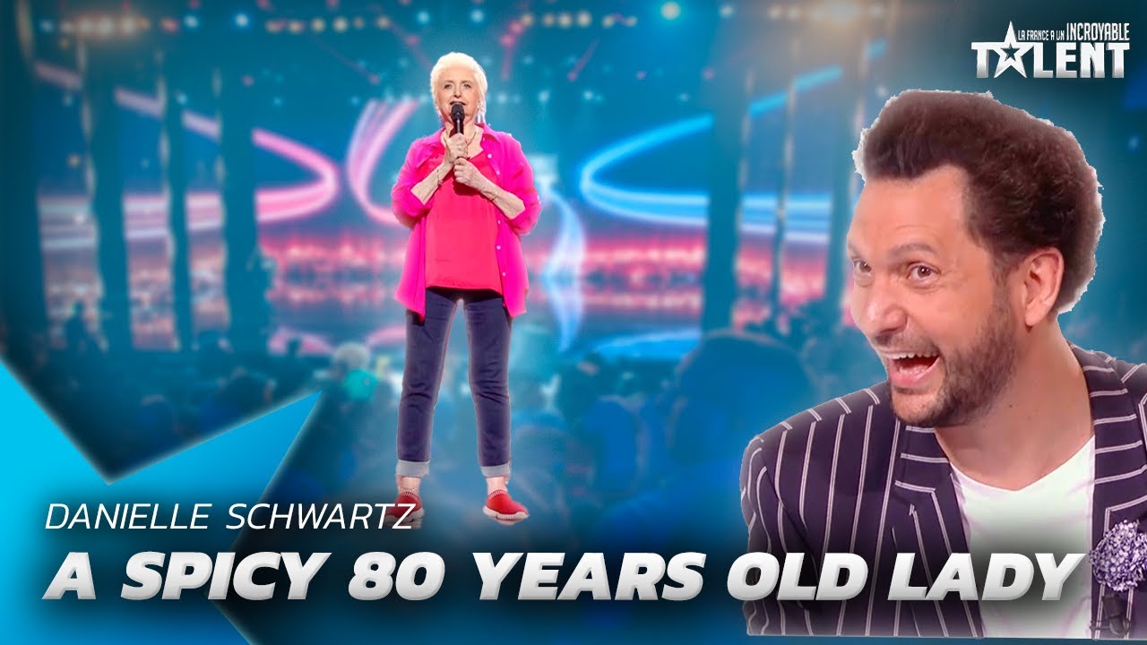 80-year-old humorist Danielle charms the judges with her timeless humor and sharp wit on stage!