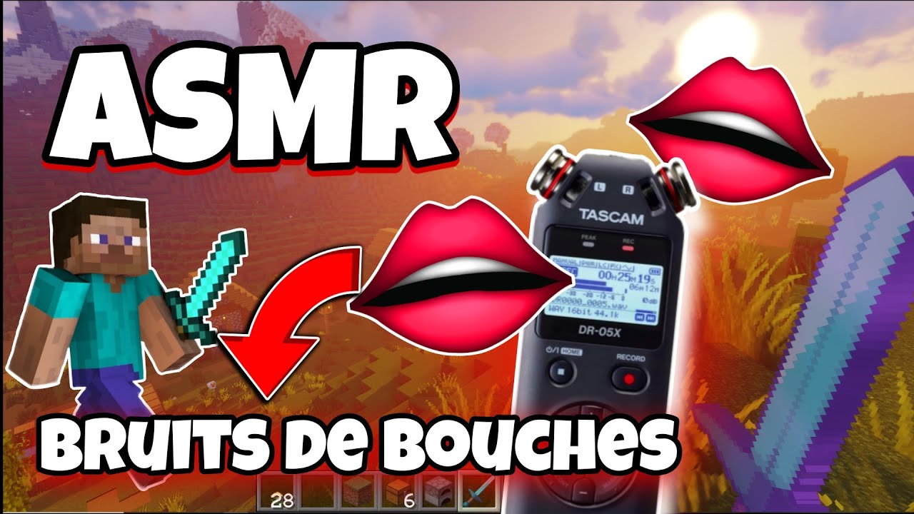 ASMR Français • BRUITS DE BOUCHES SURPUISSANTS AVEC LE TASCAM sur MINECRAFT 👄😴