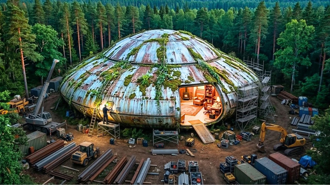 Man Builds a Secret Room Inside an Abandoned UFO in the Forest to Survive a Deadly Blizzard