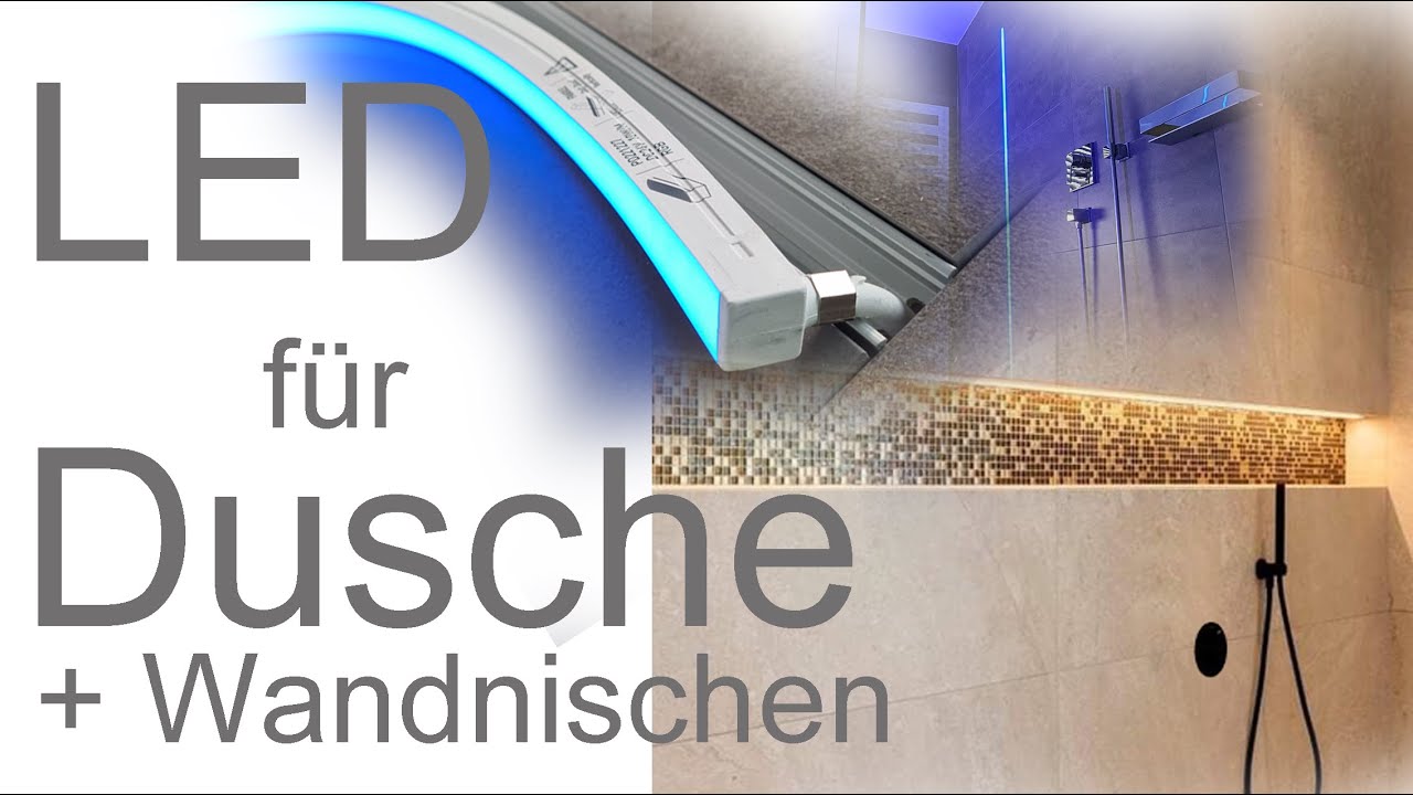 LED Lichtleiste im Bad: Beleuchtung für Wandnischen und Flieseneinbau bei moderner Badbeleuchtung