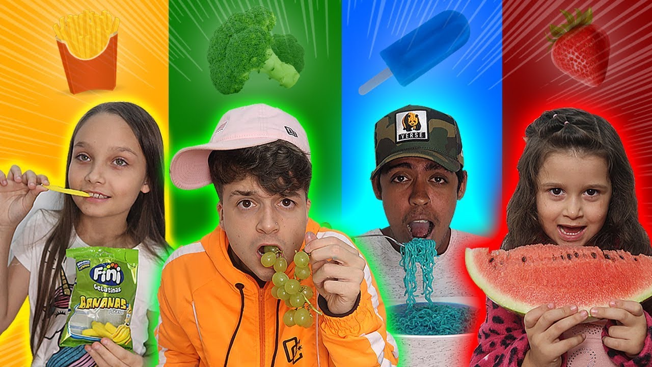 COMENDO COMIDA COLORIDA POR 24 HORAS!