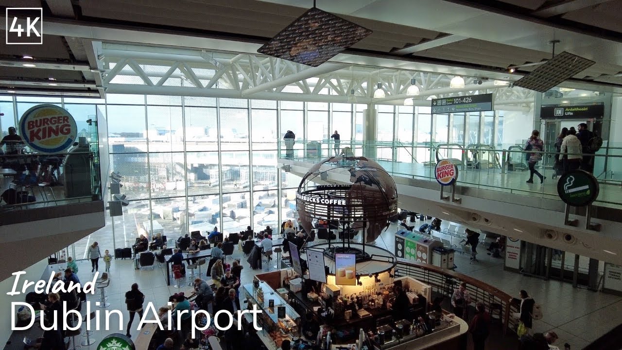 Dublin Airport 4K - Walking Tour - Exploring Irish Airport - Ireland (60fps)