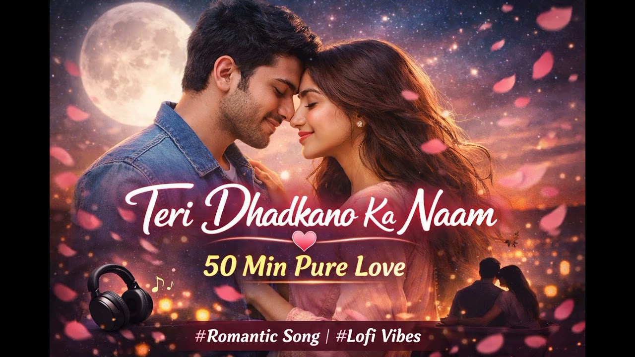 💖 Teri Dhadkano Ka Naam | 50 Minute Romantic Love Song | Slow Lofi Mix #90s #old 