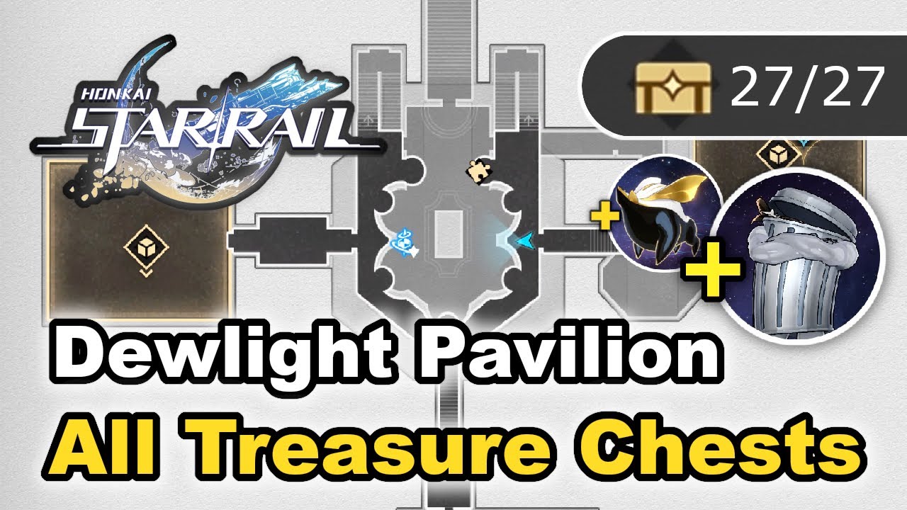 Dewlight Pavilion - All Treasure Chest Locations (Chests,Trashcan & Warp Trotter) - Honkai Star Rail