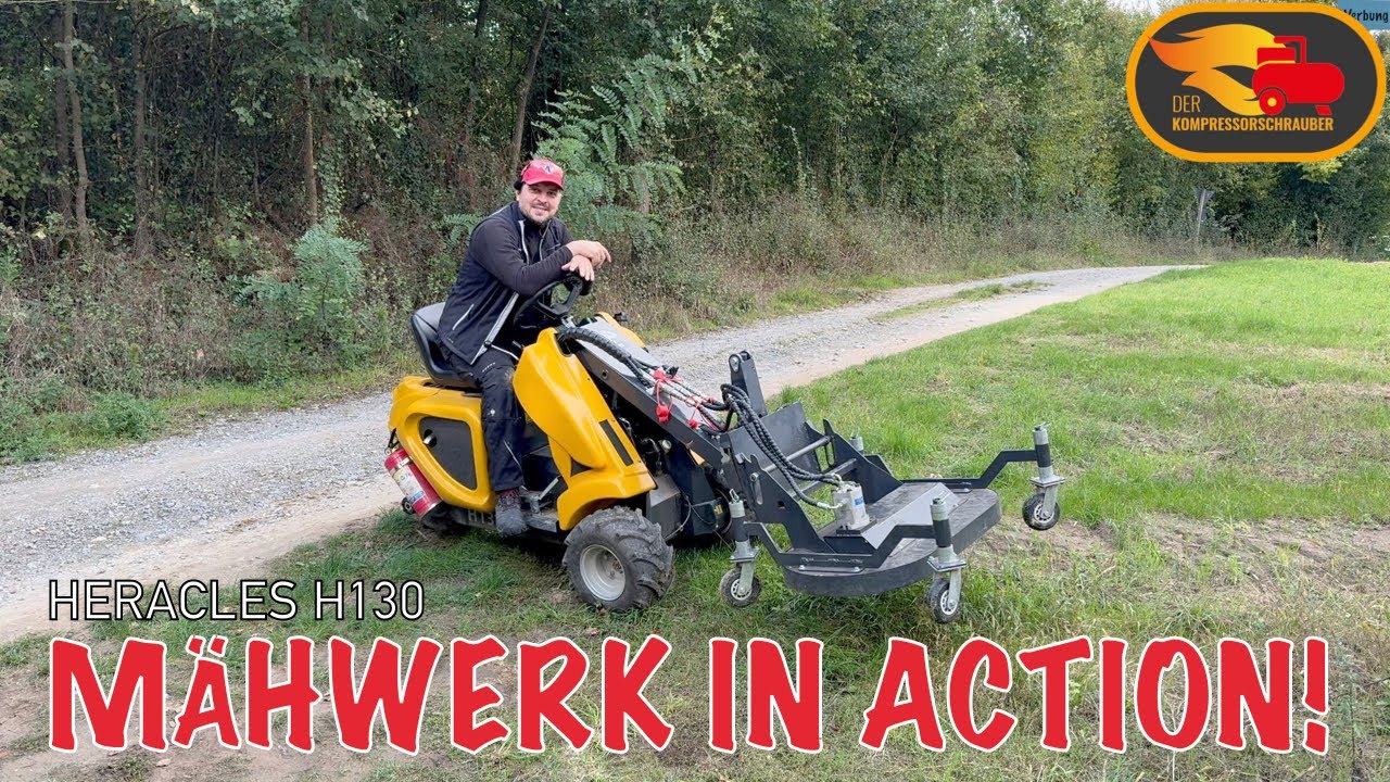 Mähwerk in Action! Der kleine Heracles H130 kann auch das!