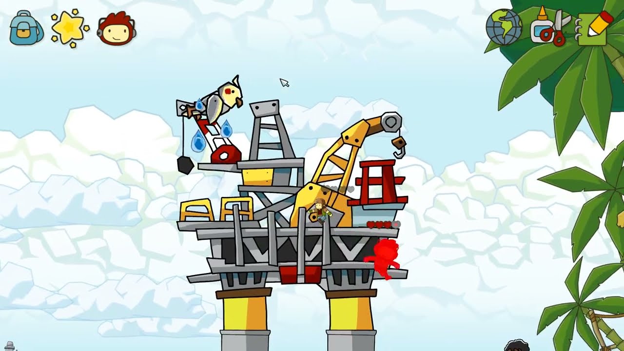 Wet bird saves the ocean - Let's solve Scribblenauts Unlimited with birds - Part 54