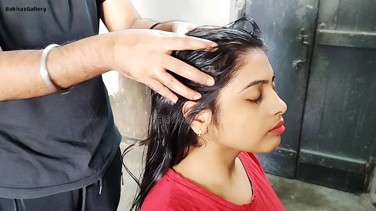 Oilinghair & Head Massage by Male Pulling/Pampering Hair To buy full videos ‎wtsapp+91 9154004797