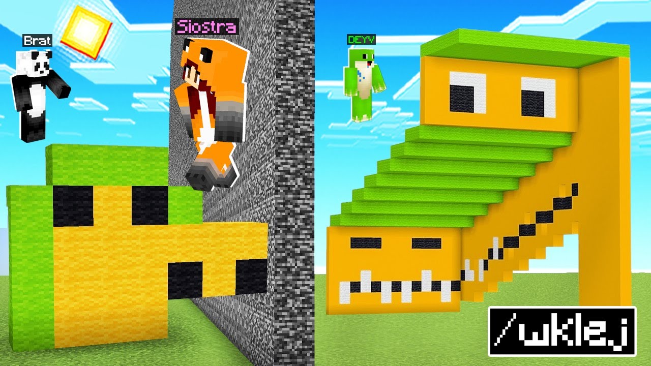 Oszukuje MŁODSZE RODZEŃSTWO w BUDOWANIU ILUZJI w Minecraft!