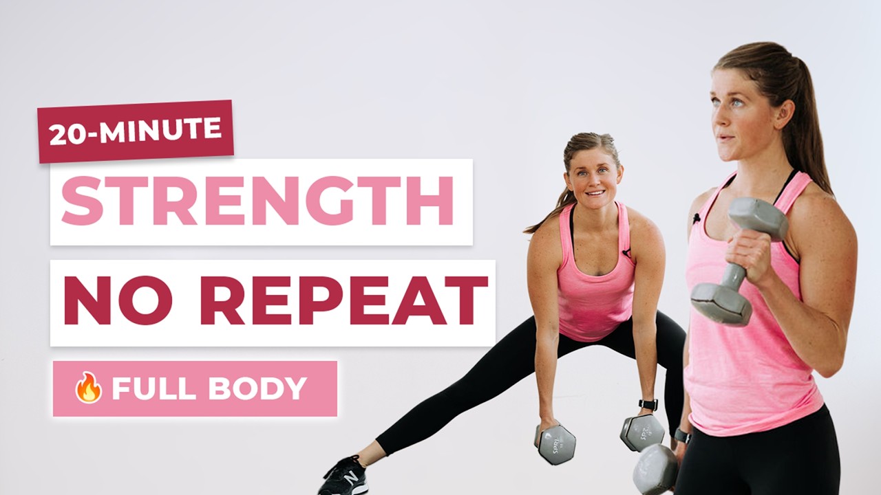 20 Minute NO REPEAT Full Body Workout With Weights (No Jumping!)