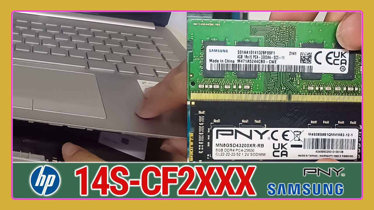 Jak otworzyć laptopa HP 14S-CF2XXX i wymienić pamięć RAM z 4 GB na 8 GB | Rozmontowanie laptopa H...