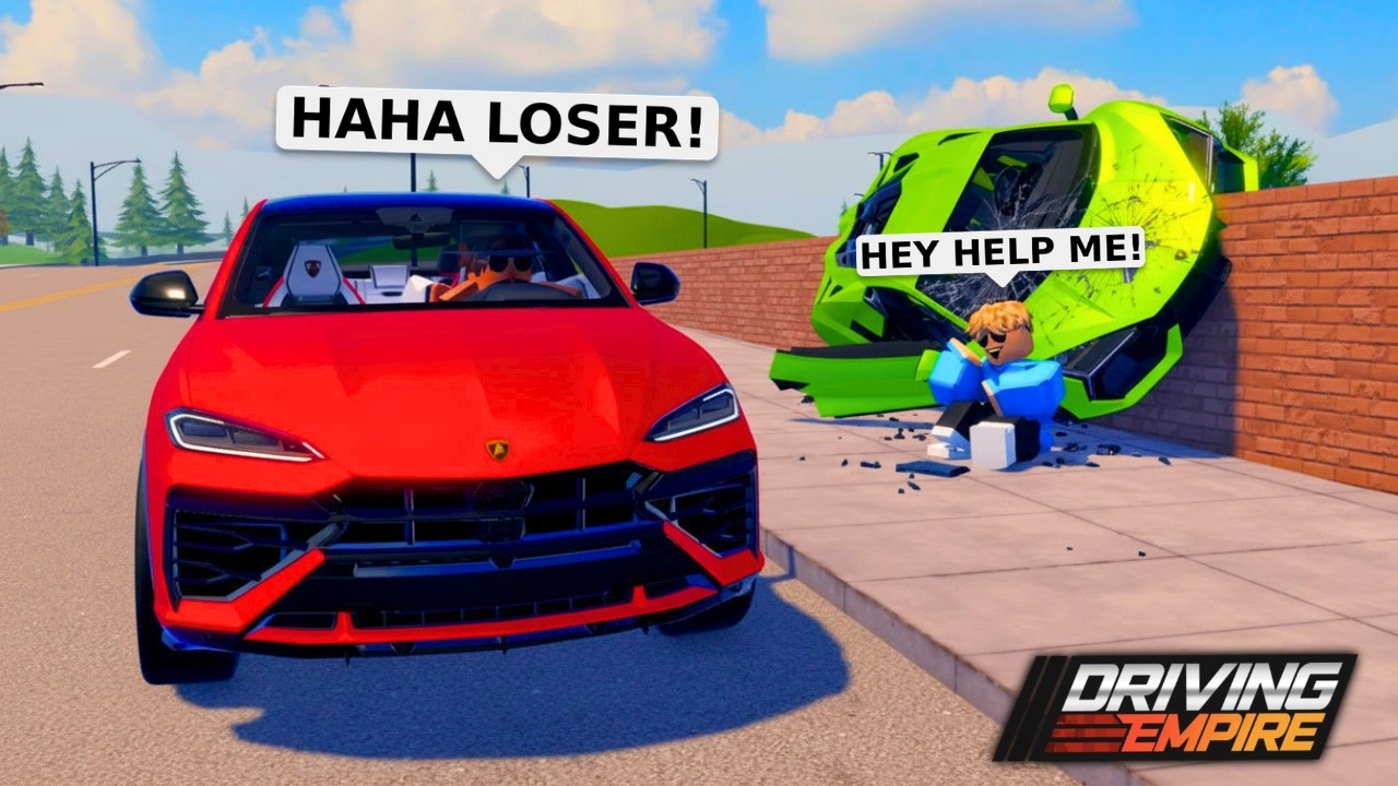 Он разбил свою Lamborghini, пытаясь покрасоваться в Driving Empire