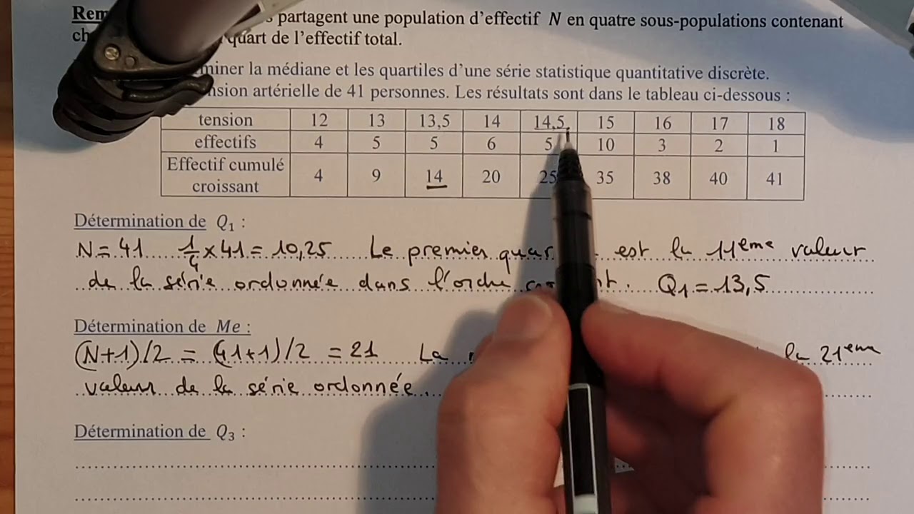 2nde - Statistique : Quartiles, écart interquartiles