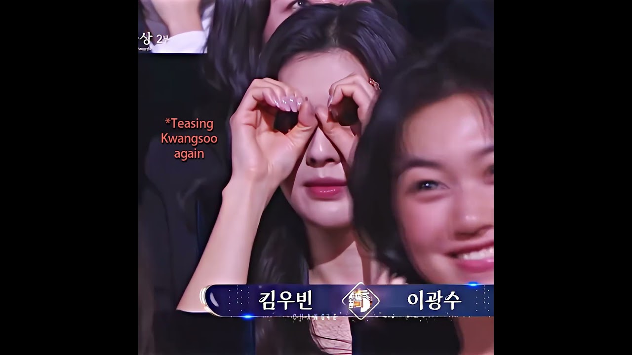 When you meet your girlfriend at the awards ceremony🤣😂#leekwangsoo #kimwoobin #hyunbin #sonyejin