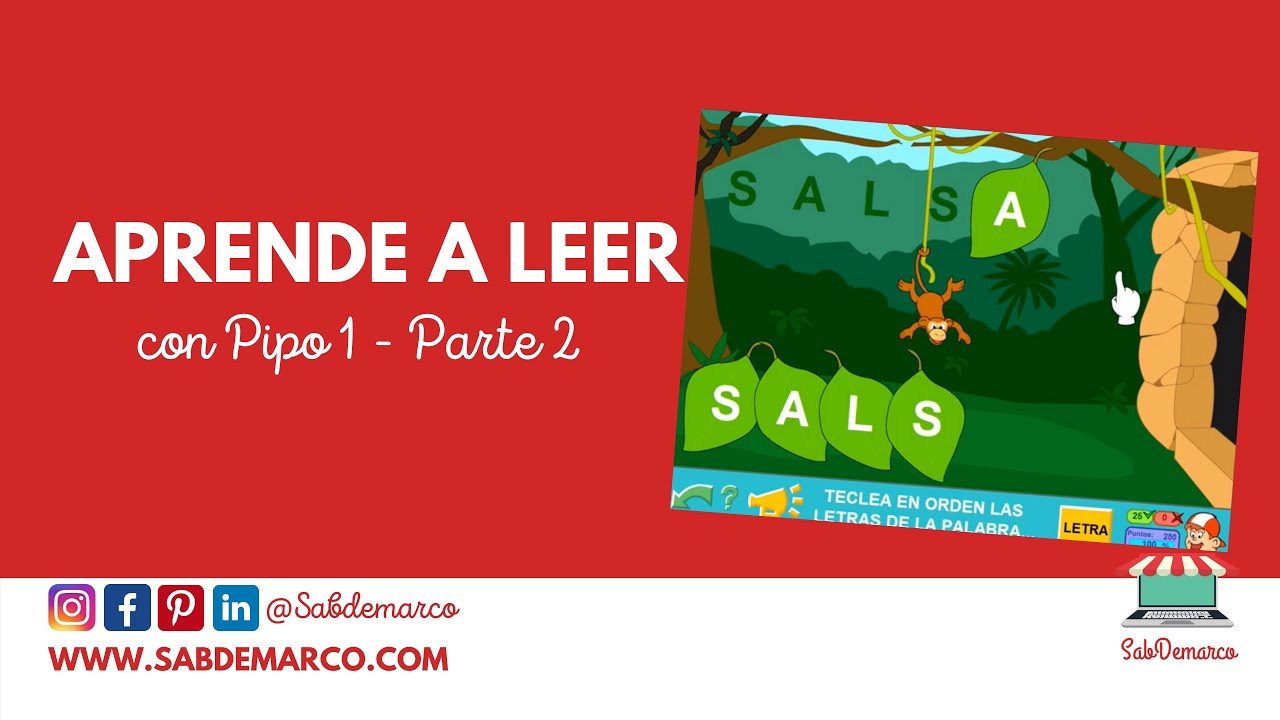Juegos para aprender a leer Parte 2 - Aprende a leer con pipo 1