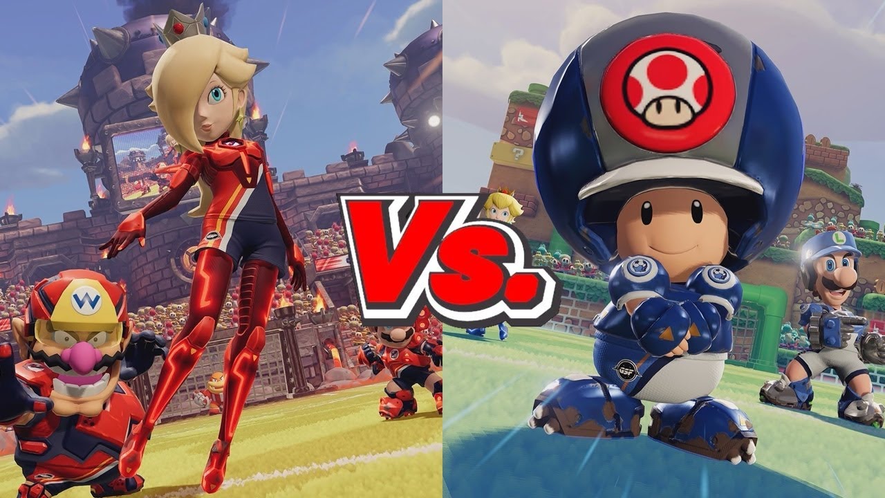 Mario Strikers Battle League - Rosalina (Rockets) Vs. Toad (Crowns)