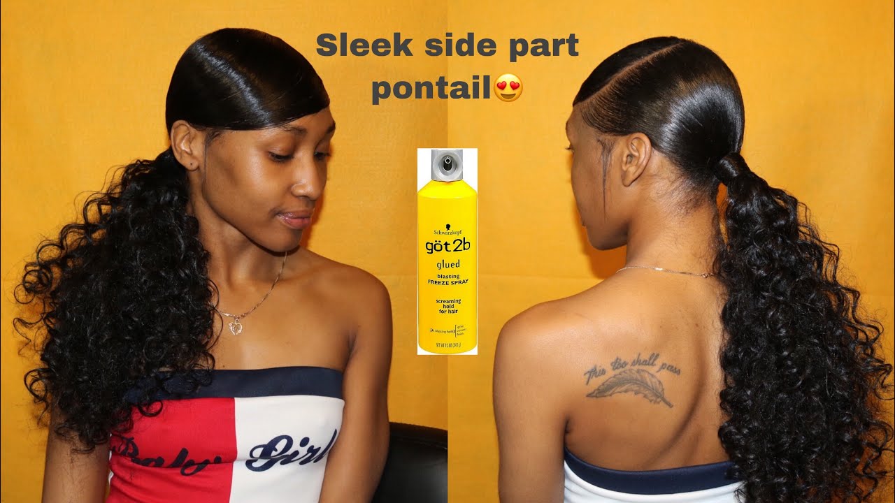 Sleek ponytail using only Got 2B freeze spray!