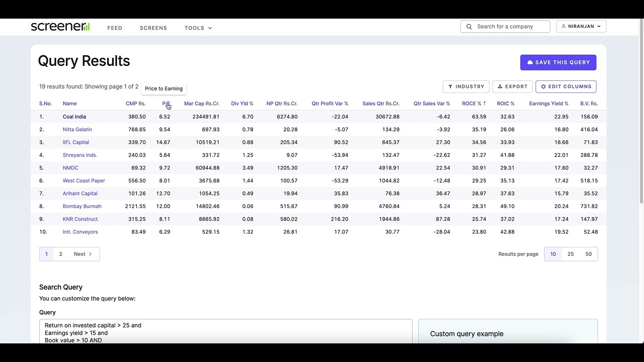 Unveiling Undervalued Gems: Screening for Stocks Using the Magic Formula on Screener.in