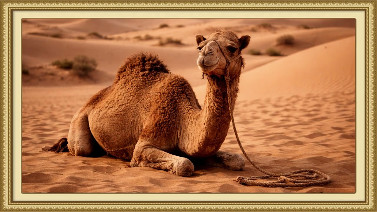 Camel in Golden Desert Sands | Ambient Art 4k Displays