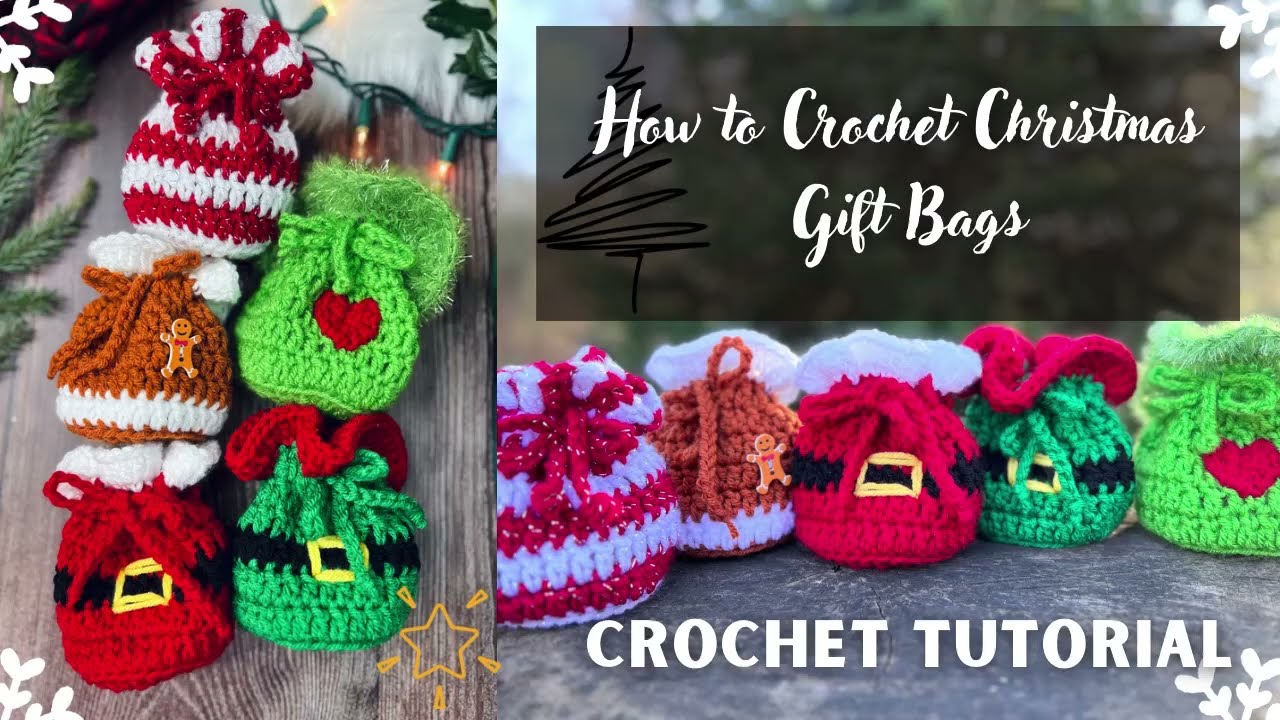 How to crochet Christmas gift bags | Simple & Easy for Beginners