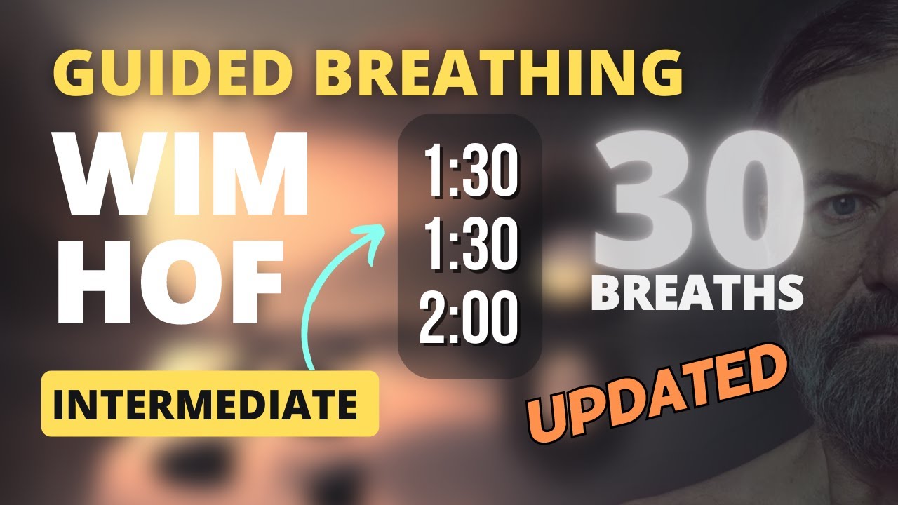 Best Guided Breathing - Wim Hof 3 Rounds INTERMEDIATE 30 BREATHS NEW & UPGRADED