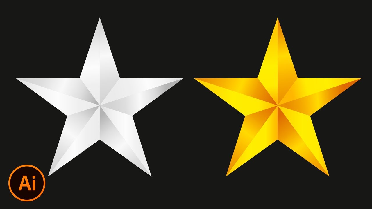 Como hacer una estrella con efecto degradado - Illustrator Español