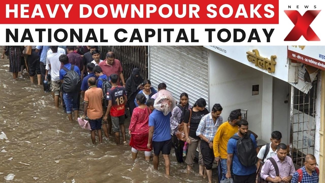 Delhi Rain Alert: City Wakes Up to Heavy Rain, Waterlogging & Traffic Chaos Across Capital | NewsX