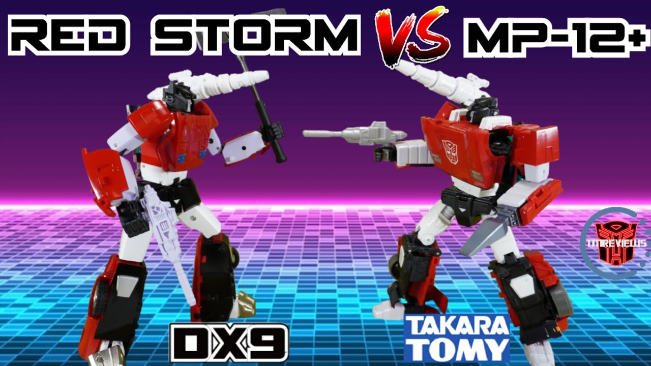 Comparison: DX9 D21 Red Storm VS Takara Tomy MP-12+ Anime Sideswipe