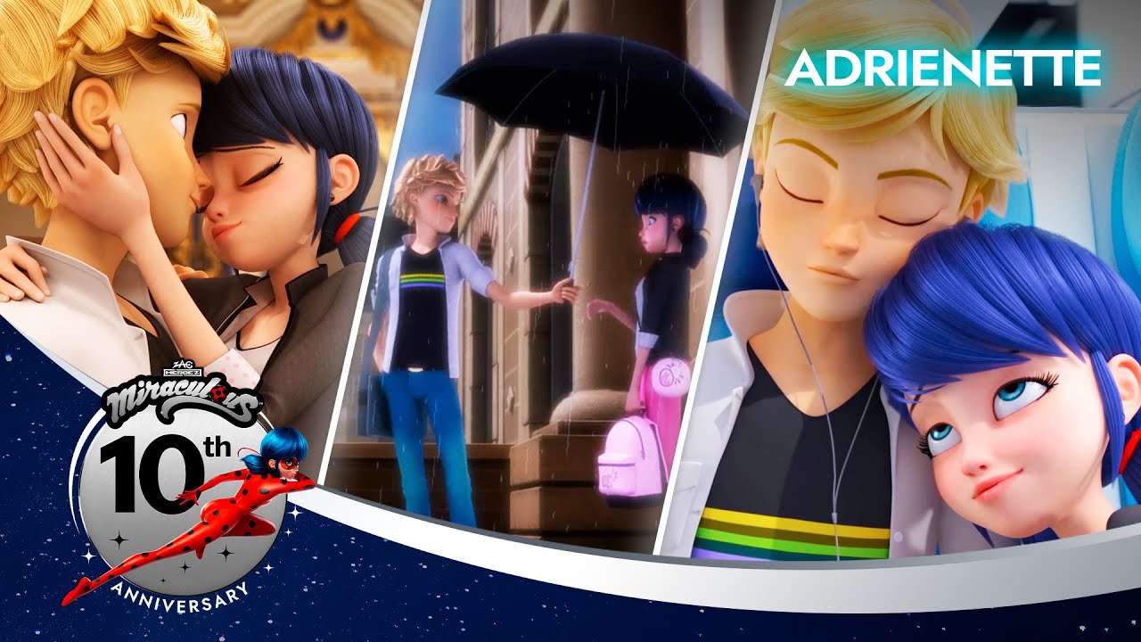 🇧🇷 MIRACULOUS | 💖 ADRIENETTE 🐞 | Os 10 melhores momentos | 10º aniversário 💫