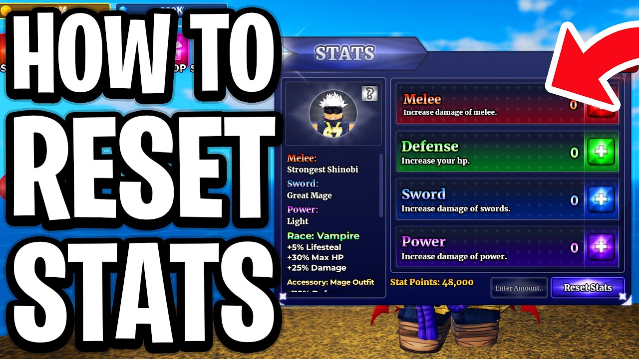 How to Reset Stats/Stat Points/Skill Points in Sailor Piece Roblox - Full Guide
