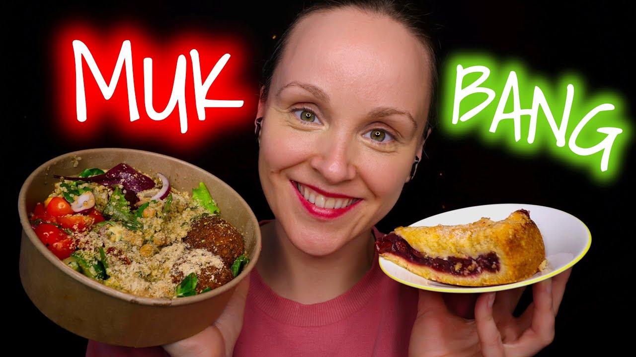 ASMR MUKBANG ✅ FALAFEL BOWL🥗 & KIRSCH-STREUSEL- KUCHEN 🍒🍰 (VEGAN) 😋 GEFLÜSTERT