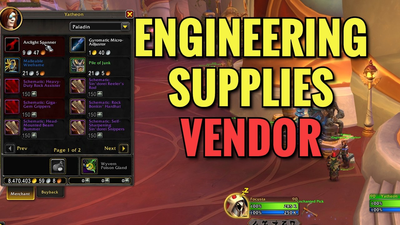 Silvermoon City Engineering Supplies Vendor Location (WoW Midnight)