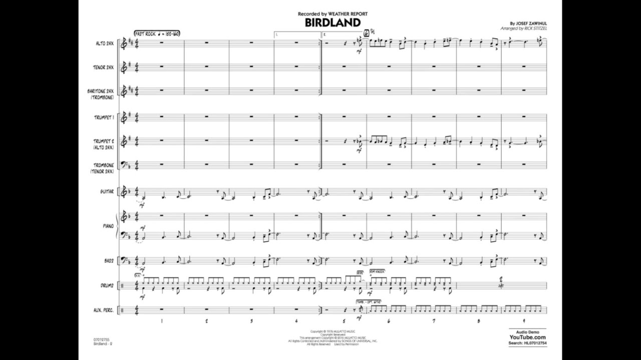 Birdland by Josef Zawinul/arr. Rick Stitzel