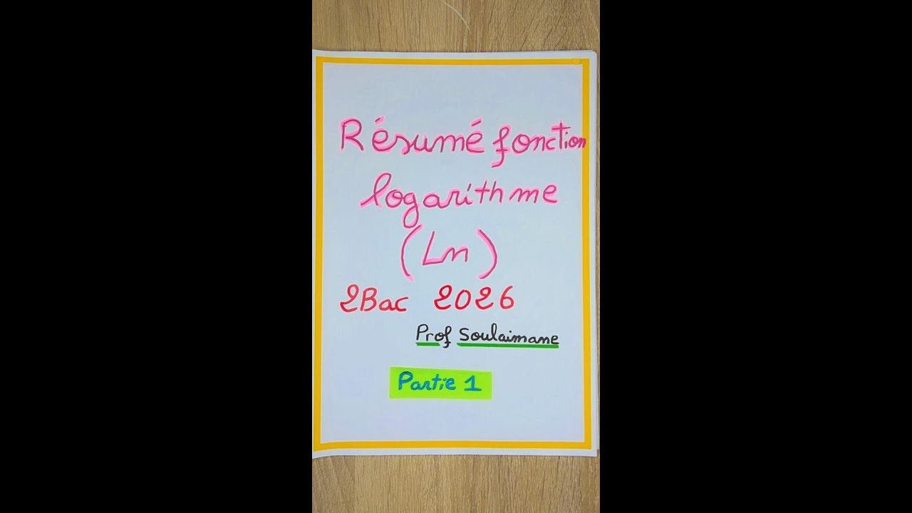 Résume fonction logarithme 2bac  Ln Partie 1