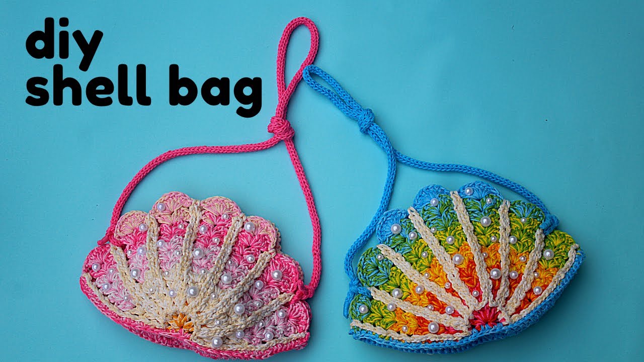 tas kerang ombre dengan benang polos