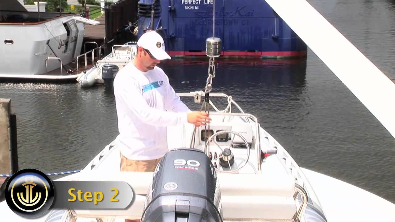 How to use your UMT MARINE davit to lift dinghy