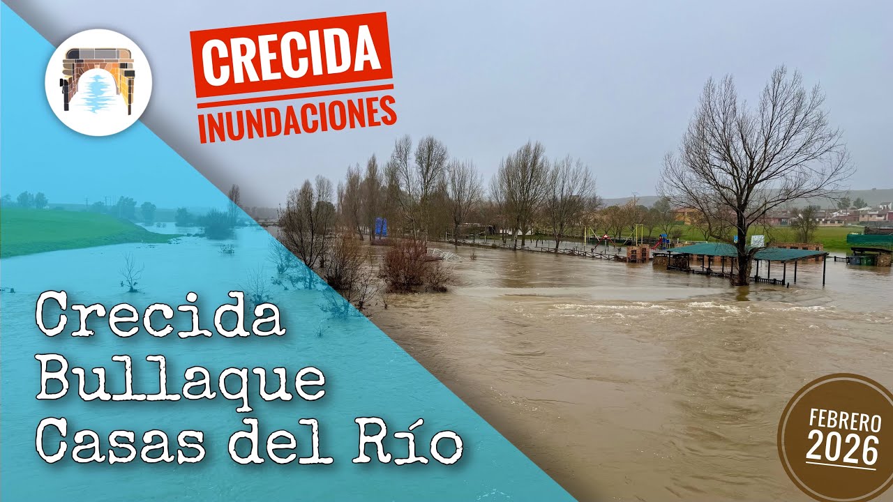 🚨 El BULLAQUE se desborda por las CASAS DEL RÍO en Porzuna