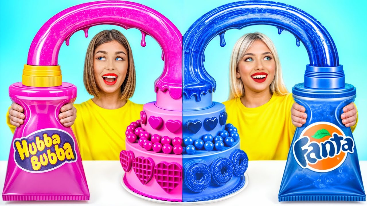 Pink VS Blue Color Cooking Challenge | Eating Everything in One Color Food by Turbo Team