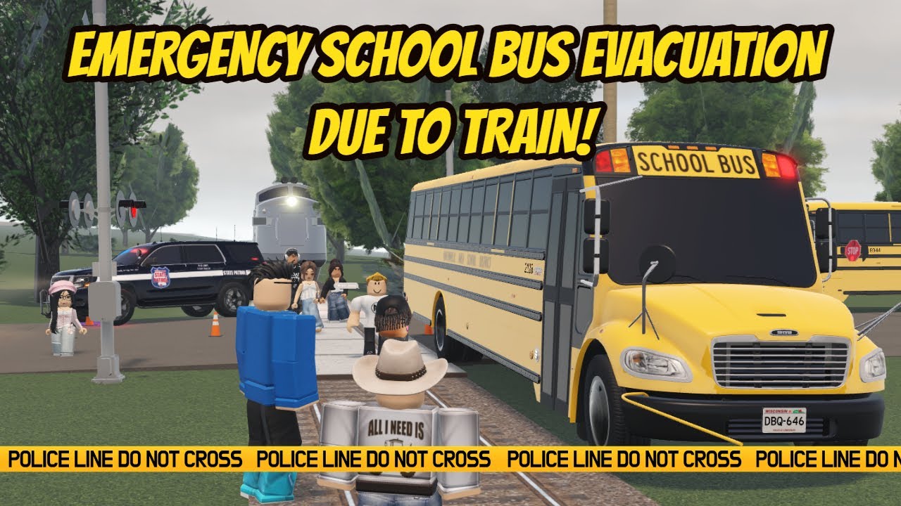 Greenville, Wisc Roblox l *EMERGENCY* School Bus Evacuation TRAIN CRASH Roblox Roleplay