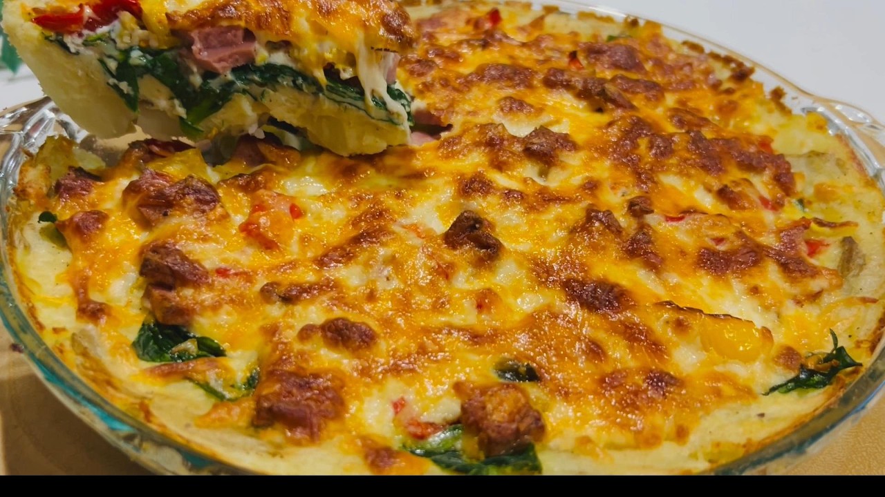 Smashed Potato Spinach Casserole. The base of crispy smashed potatoes has transformed my life..