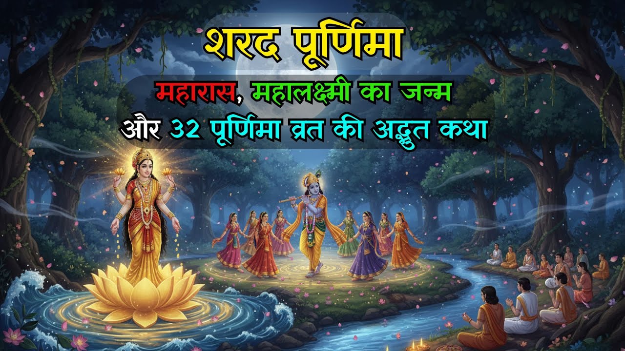 Sharad Purnima Vrat Katha | Divine Stories of Krishna, Lakshmi, and 32 Purnimas 🌕✨ #sharadpurnima