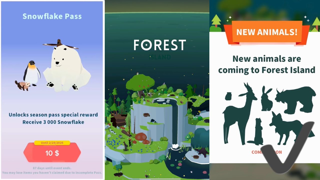 How to get all the animals of the 2025-2026 Snowflake Pass ❄️! Guide «Forest island» 🏝️ 