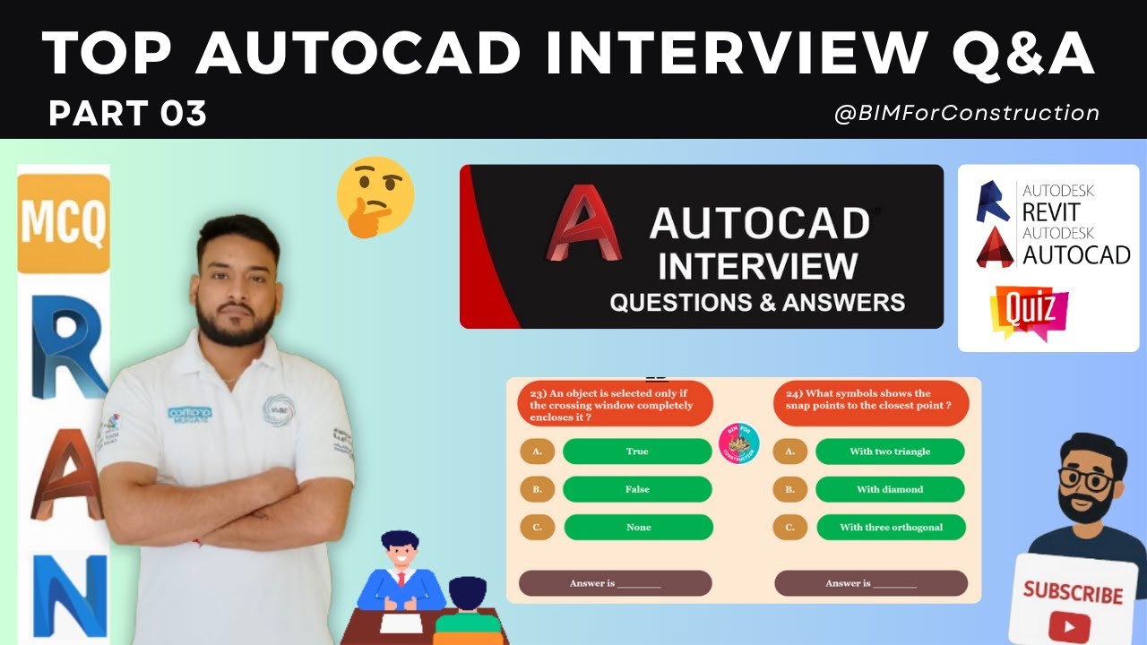 #03 Top AutoCAD Interview Questions & Answers | CAD MCQs