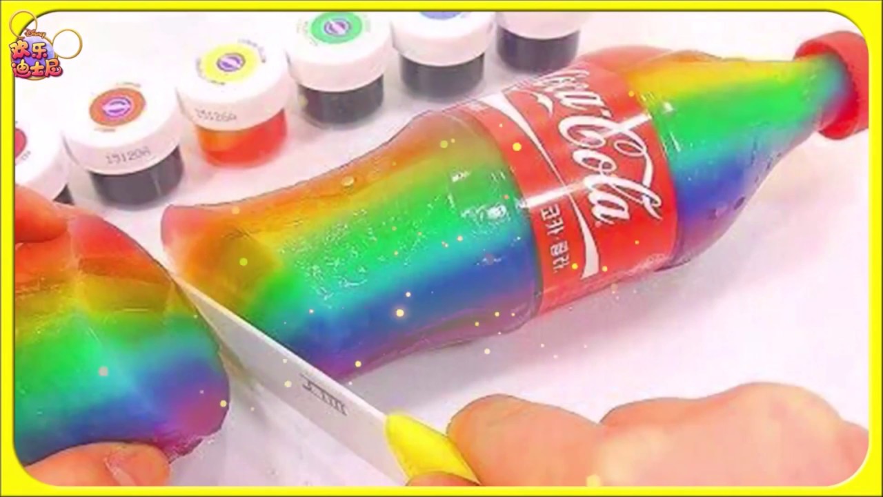 How To Make Rainbow Coca Cola Drinking Water Pudding Jelly