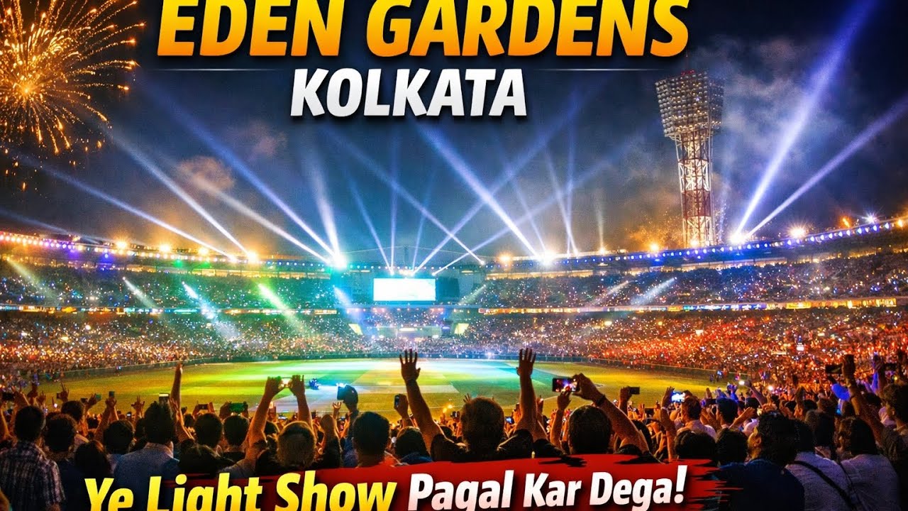 Eden Gardens Amazing Light Show ✨ | Stadium Night Vibes#EdenGardens #LightShow#StadiumVibes#Kolkata 