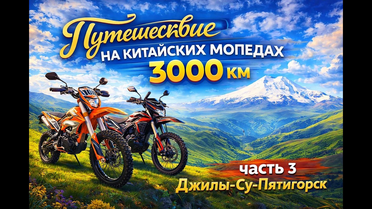 Путешествие на китайских мопедах 3000 км часть 3 Джилы-Су-Пятигорск